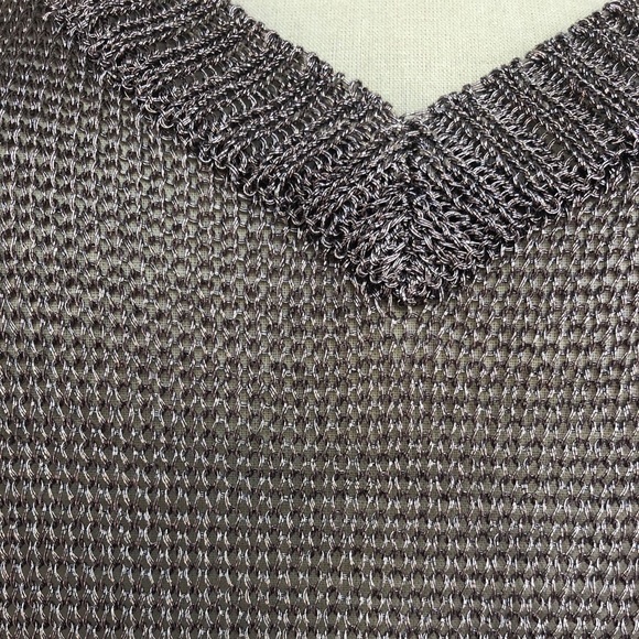 Vince Bronze Metallic Double V-Neck Sweater - Picture 8 of 10